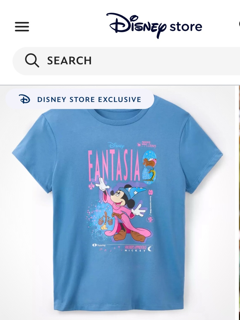 Disney Sorcerer Mickey T-Shirt for Women – Fantasia 85th Anniversary | L | NWT